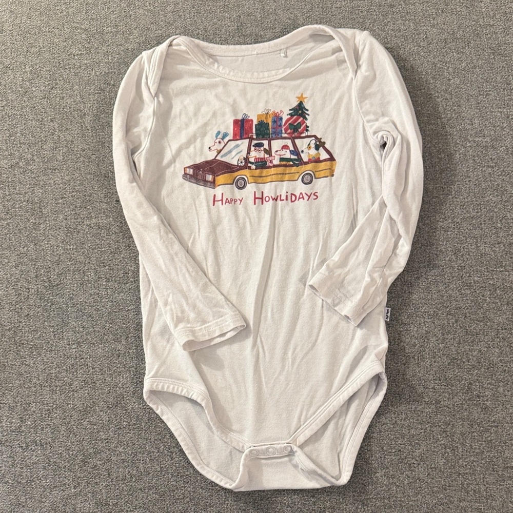 5/$15- White Long Sleeve Holiday Onesie